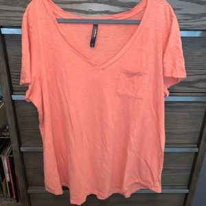 Torrid 3XL Basic orange pocket tee